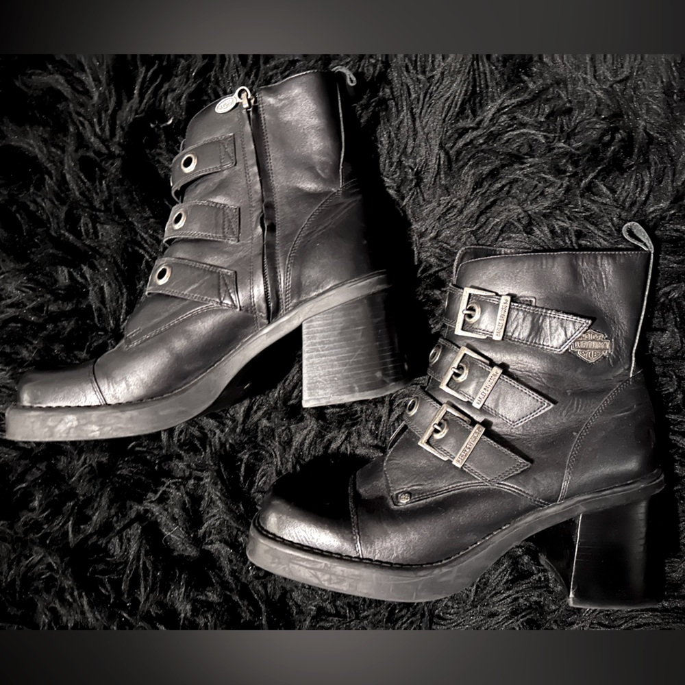 HARLEY DAVISON SQUARE TOED BOOTIES